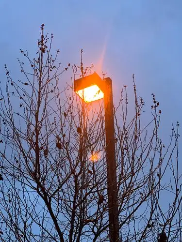 Warm glow against a cold sky.